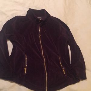 Charter Club Full Zip Purple Velour Sweatshirt